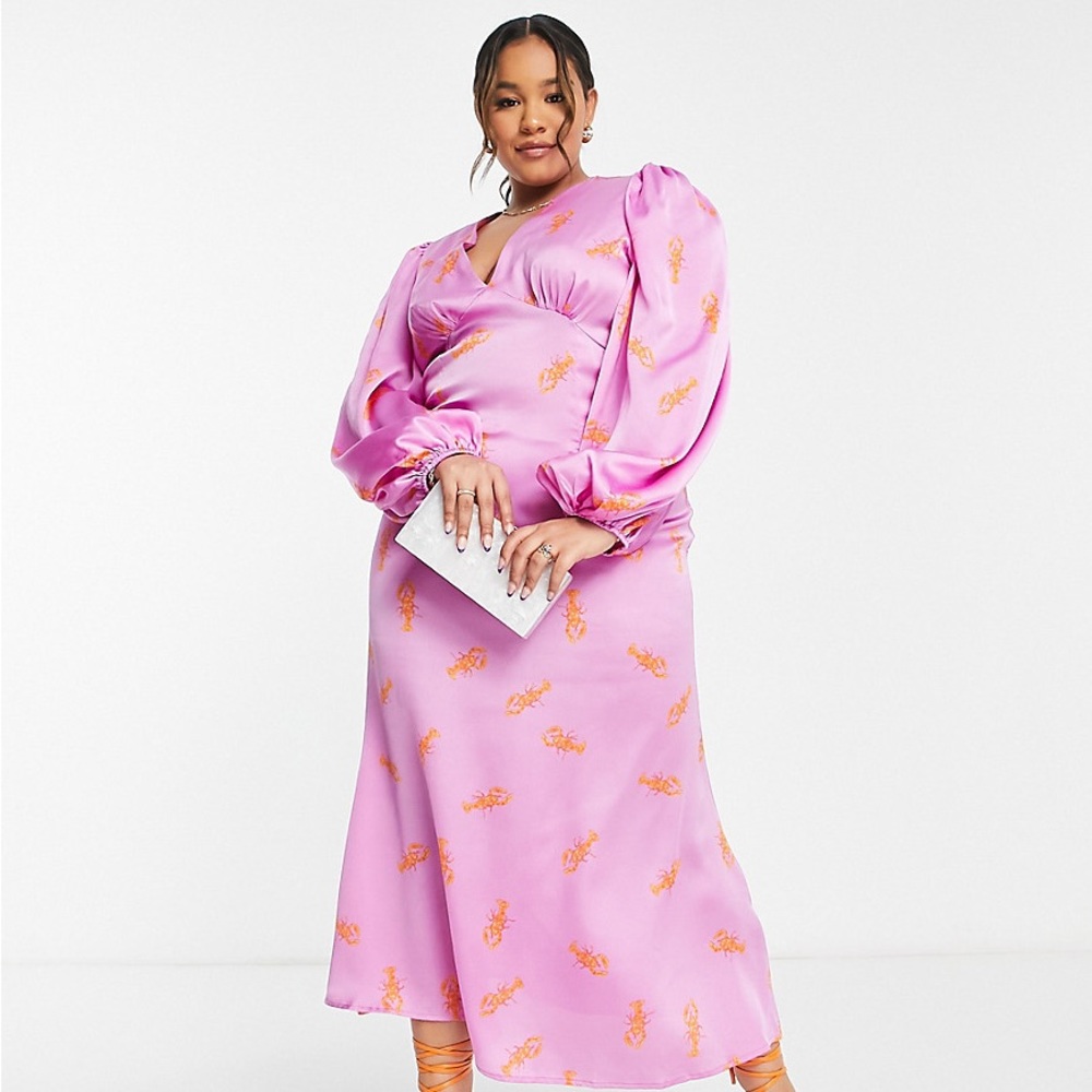 Never Fully Dressed Purple Lobster Print Dress Size 18